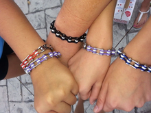 Load image into Gallery viewer, Biker Jewelry Ladies Motorcycle Bike Chain Stainless Steel Bracelet Silver & Black SB52