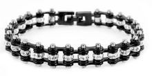 Load image into Gallery viewer, Women's Jewelry Motorcycle Bike Chain Tennis Bracelet Stainless Steel Black SB100