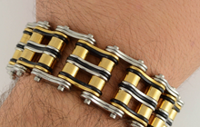 Load image into Gallery viewer, Biker Jewelry Men's Motorcycle Bike Chain Biker Bracelet Stainless Steel Multi-Color SB118