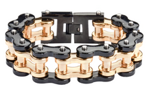 Load image into Gallery viewer, Huge Men's Motorcycle Bike Chain Bracelet Black/Gold Stainless Steel SB1257