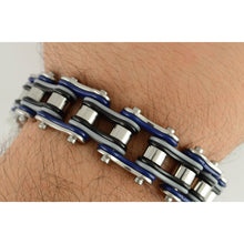 Load image into Gallery viewer, Heavy Metal Jewelry Men's Motorcycle Bike Chain Bracelet Stainless Steel Multi-Color/Double Link