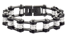 Load image into Gallery viewer, Women's Motorcycle Bike Chain Stainless Steel Bracelet Black/Black SB132