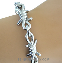 Load image into Gallery viewer, Large Men's Stainless Steel Barbwire Link Design Bracelet SB140