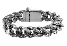 Load image into Gallery viewer, 18mm Heavy Metal Jewelry Men's Tattoo Cuban Link Bracelet Stainless Steel SB143