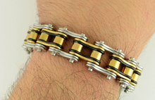 Load image into Gallery viewer, Heavy Metal Jewelry Men's Motorcycle Bike Chain Bracelet Stainless Steel Multi-Color SB147