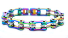Load image into Gallery viewer, Heavy Metal Jewelry Ladies Bike Chain Stainless Steel Bracelet Rainbow SB154
