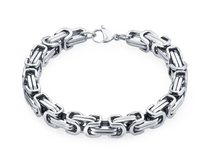 Load image into Gallery viewer, Big 10mm Stainless Steel Byzantine Bracelet SB207