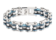 Load image into Gallery viewer, Jewelry Men's Motorcycle Bike Chain Bracelet Stainless Steel Multi-Color/Double Link SB209