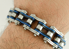 Load image into Gallery viewer, Jewelry Men's Motorcycle Bike Chain Bracelet Stainless Steel Multi-Color/Double Link SB209