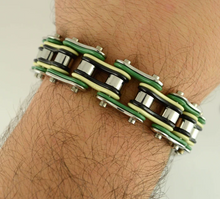 Load image into Gallery viewer, Biker Jewelry Men's Motorcycle Bike Chain Biker Bracelet Stainless Steel Multi-Color SB228