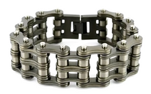 Load image into Gallery viewer, Biker Jewelry Men's Primary Motorcycle Bike Chain Bracelet Gunmetal Stainless Steel SB233