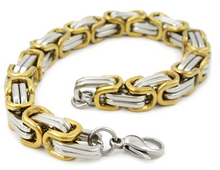 Load image into Gallery viewer, 8.5mm Byzantine Stainless Steel Men's Bracelet by Biker Jewelry SB33