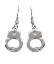 Load image into Gallery viewer, Biker Jewelry Small Ladies Handcuff Earrings Stainless Steel SE26