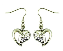 Load image into Gallery viewer, Biker Jewelry Ladies Dangle Heart French Wire Earrings Stainless Steel SE78