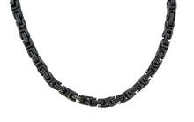 Load image into Gallery viewer, Square Stainless Steel 4mm Black Byzantine Unisex Necklace CH34