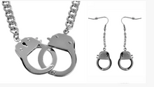 Load image into Gallery viewer, Handcuff Jewelry Ladies Handcuff Pendant Necklace Earrings Stainless Steel SP110