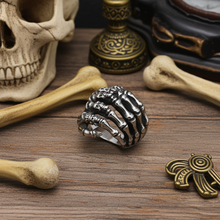 Load image into Gallery viewer, Skeleton Hand Biker Ring Unisex Stainless Steel SR38