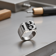 Load image into Gallery viewer, Lucky Number "13" Biker Ring Unisex Motorcycle SR39