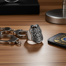 Load image into Gallery viewer, Police Shield Ring Unisex Stainless Steel Ring SR49