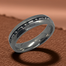 Load image into Gallery viewer, Beaded Chain Ring Unisex Comfort Fit Wedding Band Stainless Steel SR9