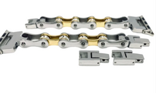 Load image into Gallery viewer, Bike Chain Watch Band Ladies Silver & Gold Stainless Steel Fits Apple Watch W7