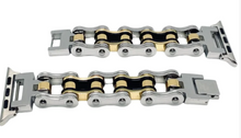 Load image into Gallery viewer, Motorcycle Bike Chain Watch Band Tri Color Silver, Gold & Black Bracelet W8