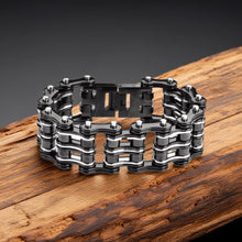 Load image into Gallery viewer, Men's Primary Motorcycle Bike Chain Bracelet Black Stainless Steel, Heavy Metal Jewelry SB177