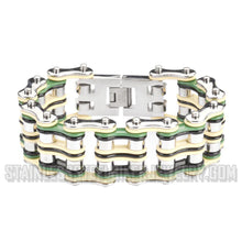 Load image into Gallery viewer, Heavy Metal Jewelry Men's Primary Motorcycle Bike Chain Bracelet Multi-Color Links  Stainless Steel