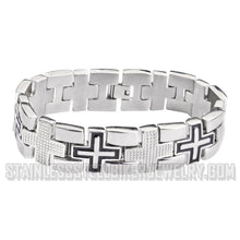 Load image into Gallery viewer, Heavy Metal Jewelry Unisex Luxury Cross Biker Bracelet Stainless Steel