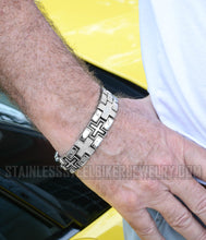 Load image into Gallery viewer, Heavy Metal Jewelry Unisex Luxury Cross Biker Bracelet Stainless Steel