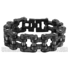 Load image into Gallery viewer, Heavy Metal Jewelry Men's Motorcycle Bike Chain Bracelet Gunmetal Stainless Steel