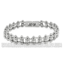 Load image into Gallery viewer, Heavy Metal Jewelry Ladies Motorcycle Mini Bike Chain Bracelet Stainless Steel April Edition SB2205S
