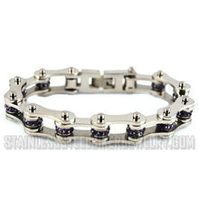 Load image into Gallery viewer, Heavy Metal Alexandrite Imitation Motorcycle Bike Chain Stainless Steel Bracelet June Edition SB2229