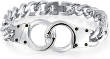 Load image into Gallery viewer, Biker Jewelry Men's Handcuff Bracelet Stainless Steel SB24
