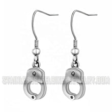 Load image into Gallery viewer, Biker Jewelry Small Ladies Handcuff Earrings Stainless Steel SE26