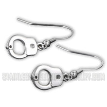 Load image into Gallery viewer, Biker Jewelry Small Ladies Handcuff Earrings Stainless Steel SE26