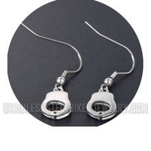 Load image into Gallery viewer, Biker Jewelry Small Ladies Handcuff Earrings Stainless Steel SE26