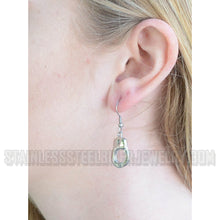 Load image into Gallery viewer, Biker Jewelry Small Ladies Handcuff Earrings Stainless Steel SE26