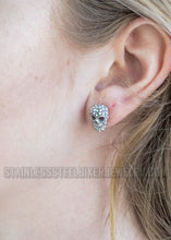 Load image into Gallery viewer, Biker Jewelry 3-D Ladies Bling Skull Earrings Stainless Steel SE13