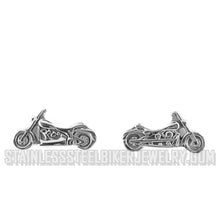 Load image into Gallery viewer, Biker Jewelry Ladies Classic Motorcycle Stud / Post Earrings Stainless Steel SE47