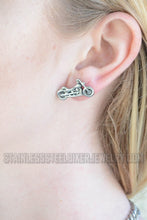 Load image into Gallery viewer, Biker Jewelry Ladies Classic Motorcycle Stud / Post Earrings Stainless Steel SE47