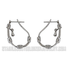 Load image into Gallery viewer, Heavy Metal Jewelry Ladies Barbed Wire Hoop Earrings Stainless Steel SE2038