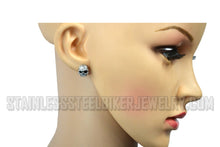 Load image into Gallery viewer, Biker Jewelry Unisex Bling Willie G Skull Post & Nut Earrings Stainless Steel Small SE18