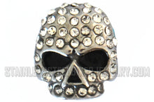 Load image into Gallery viewer, Biker Jewelry Unisex Bling Willie G Skull Post & Nut Earrings Stainless Steel Small SE18