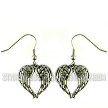 Load image into Gallery viewer, Biker Jewelry Angel Winged Earrings Stainless Steel  SE39