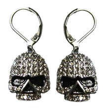 Load image into Gallery viewer, Women's Bling Earrings Stainless Steel Skull Lever Backs