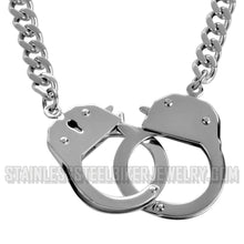 Load image into Gallery viewer, Handcuff Jewelry Ladies Handcuff Pendant Necklace Earrings Stainless Steel SP110