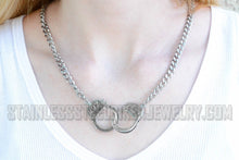 Load image into Gallery viewer, Handcuff Jewelry Ladies Handcuff Pendant Necklace Earrings Stainless Steel SP110