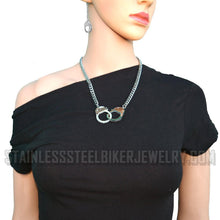 Load image into Gallery viewer, Handcuff Jewelry Ladies Handcuff Pendant Necklace Earrings Stainless Steel SP110