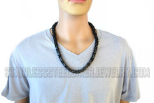 Load image into Gallery viewer, 10mm Black Byzantine Necklace / Chain Stainless Steel Heavy Metal Jewelry Men's CH37